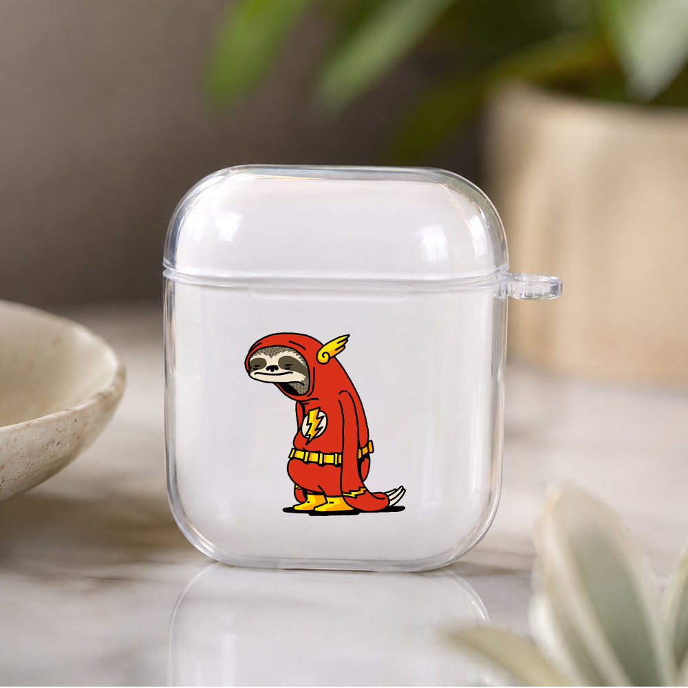 Sloth Flash Protective Clear Case Cover For Apple Airpods | Soft Silicone AirPods 1 / 2 Case | Protective Cover
