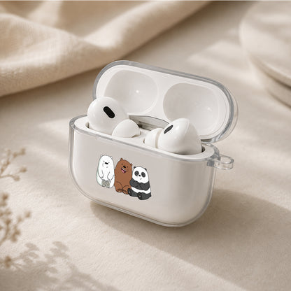 Bare Bear Friends and Family Protective Apple AirPods Pro 3 Clear Case | Shockproof Cover