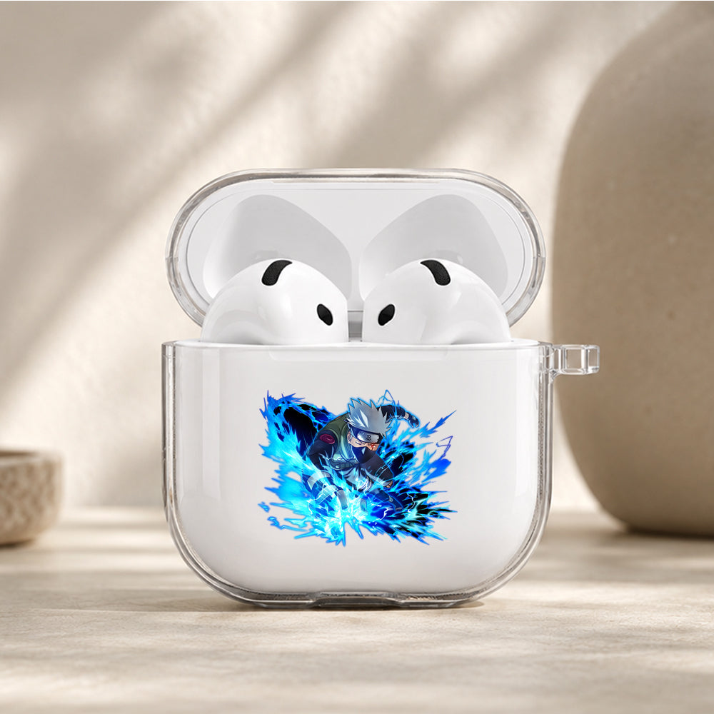 Kakashi Lightning Chakra Protective Apple Airpods 4 Clear Case - Durable Clear Protection