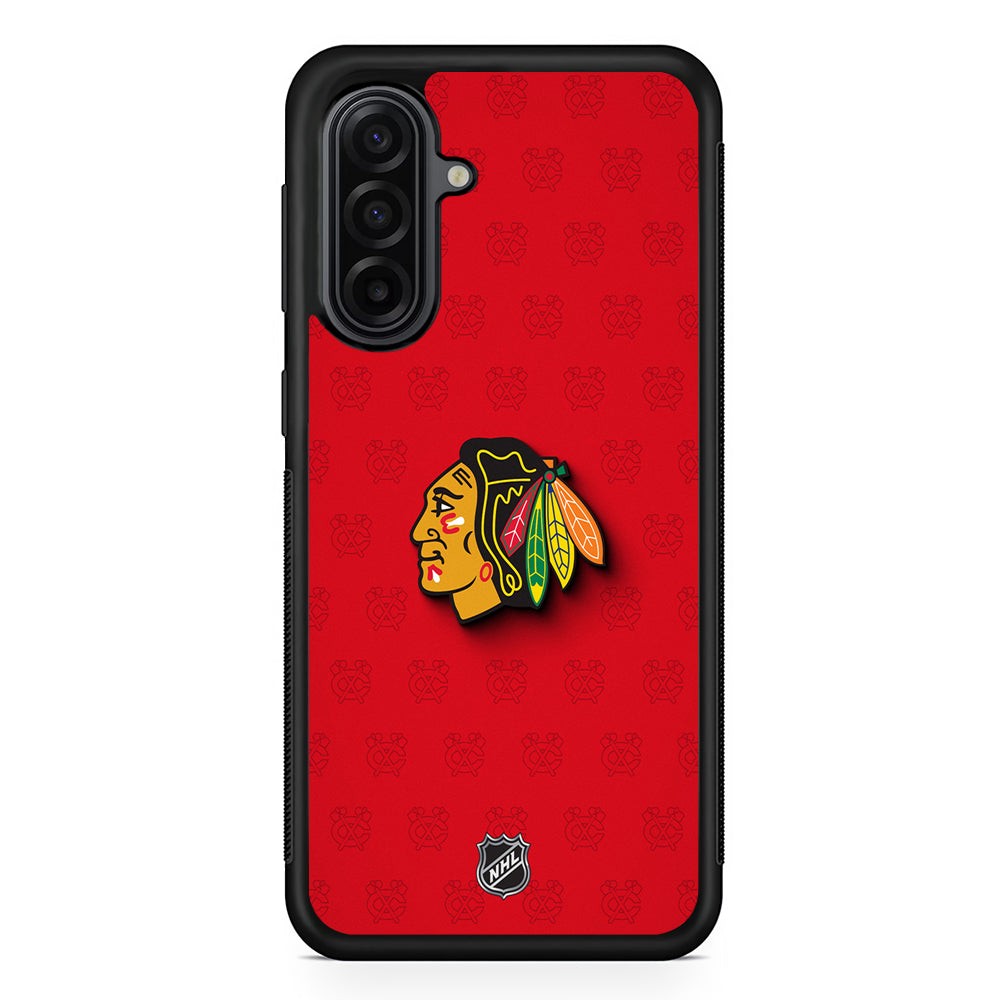 NHL Chicago Blackhawks Pattern Samsung Galaxy A17 Case | Durable Rubber Samsung Galaxy A17 Phone Case