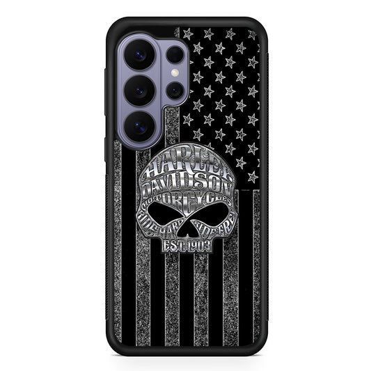 Harley Davidson US Flag Silver Samsung Galaxy S26 Ultra Case | Slim Durable Protective Cover