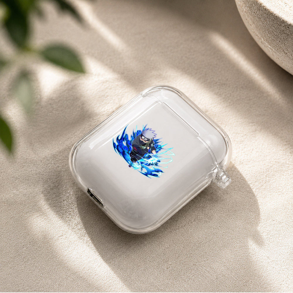 Kakashi Chidori Mangekyou Protective Clear Case Cover For Apple Airpods | Soft Silicone AirPods 1 / 2 Case | Protective Cover