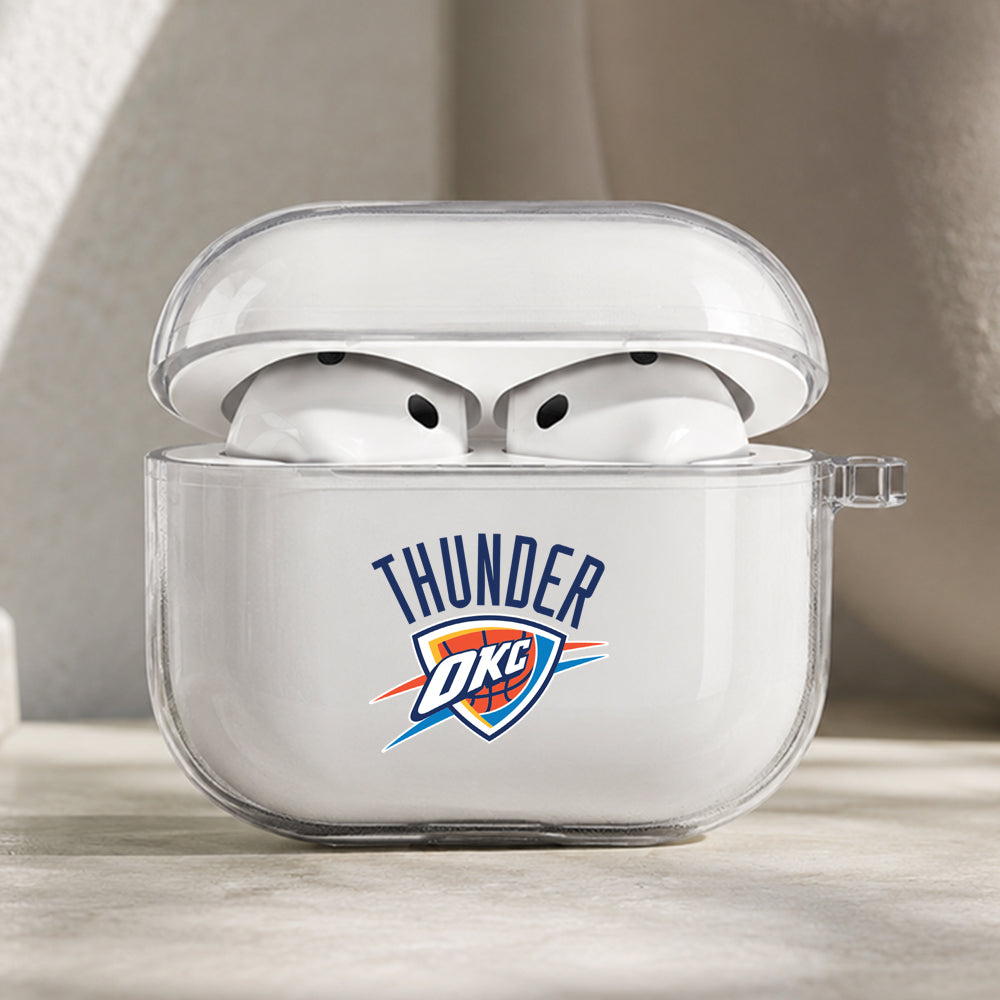 NBA Oklahoma City Thunder Symbol Protective Apple AirPods Pro 3 Clear Case | Shockproof Cover