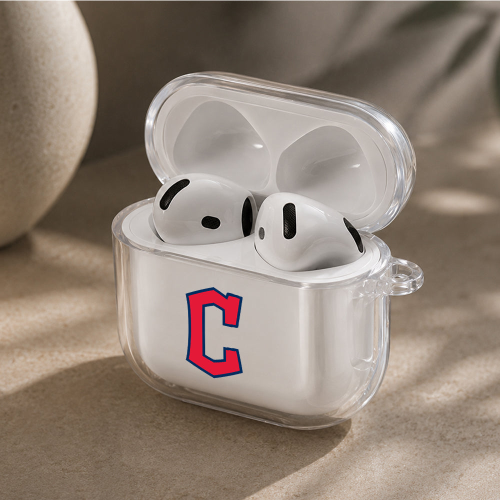 MLB Cleveland Guardians Logo Protective Apple Airpods 4 Clear Case - Durable Clear Protection