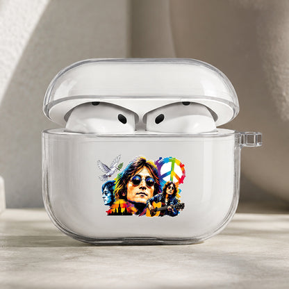 John Lennon Art Collage Protective Apple AirPods Pro 3 Clear Case | Shockproof Cover