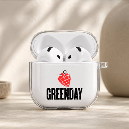 Green Day Heart Symbol Protective Apple Airpods 4 Clear Case - Durable Clear Protection