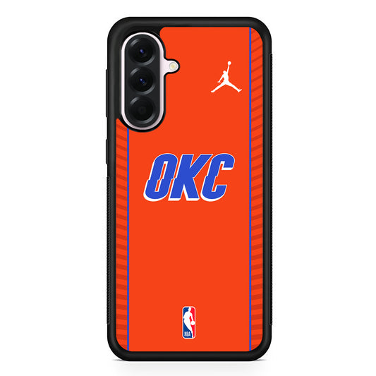 NBA Oklahoma City Thunder Orange Jordan Samsung Galaxy A56 Case | Samsung Galaxy A56 Protective Rubber Case