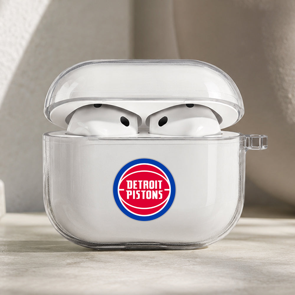 NBA Detroit Pistons Symbol Protective Apple AirPods Pro 3 Clear Case | Shockproof Cover