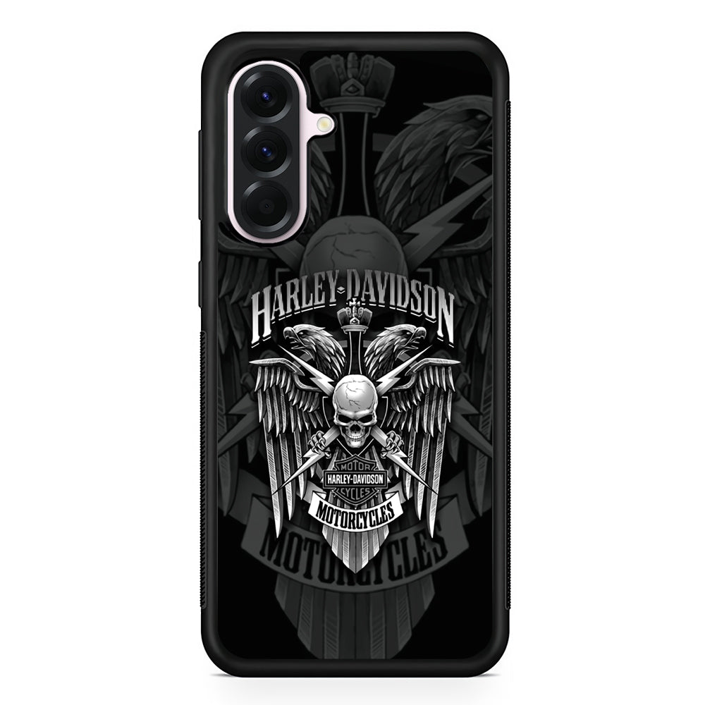 Harley Davidson Silver Eagle Samsung Galaxy A56 Case | Samsung Galaxy A56 Protective Rubber Case