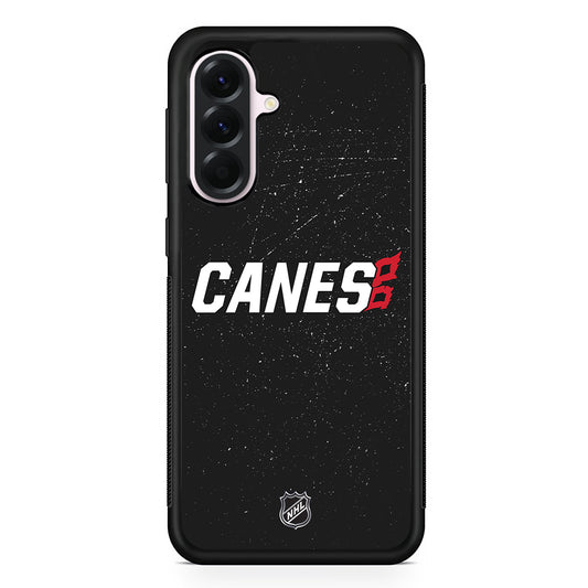 NHL Carolina Hurricanes Black Samsung Galaxy A56 Case | Samsung Galaxy A56 Protective Rubber Case