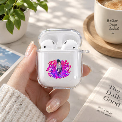 Uchiha Sasuke Protective Clear Case Cover For Apple Airpods | Soft Silicone AirPods 1 / 2 Case | Protective Cover