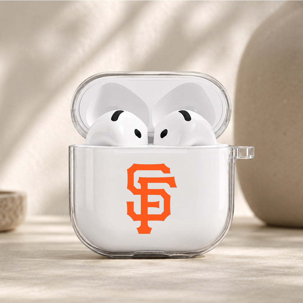 MLB San Francisco Giants Logo Protective Apple Airpods 4 Clear Case - Durable Clear Protection