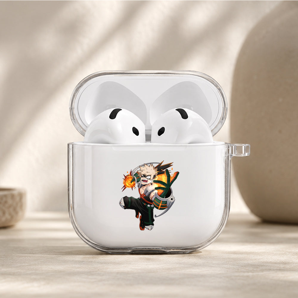 Katsuki Bakugo Unstoppable Blast Protective Apple Airpods 4 Clear Case - Durable Clear Protection