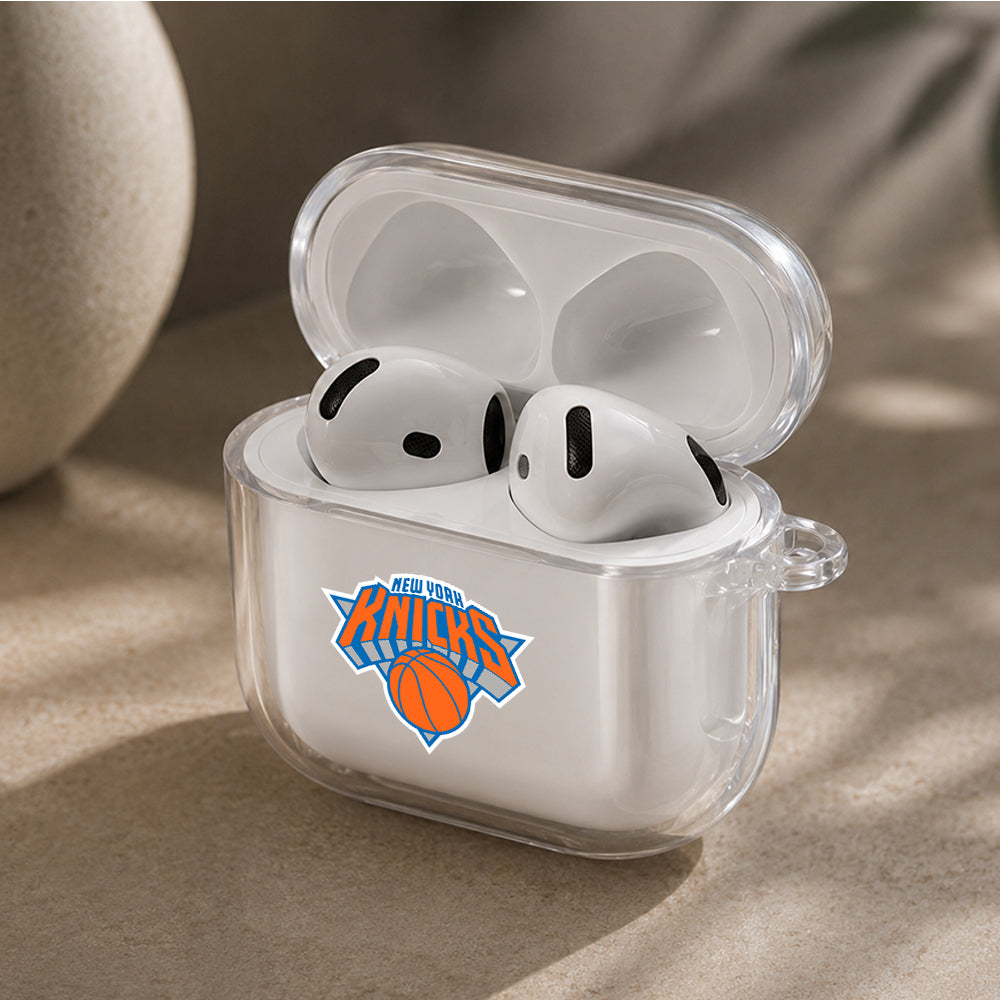 NBA New York Knicks Logo Protective Apple Airpods 4 Clear Case - Durable Clear Protection