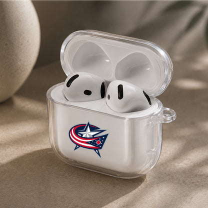 NHL Columbus Blue Jackets Logo Protective Apple Airpods 4 Clear Case - Durable Clear Protection