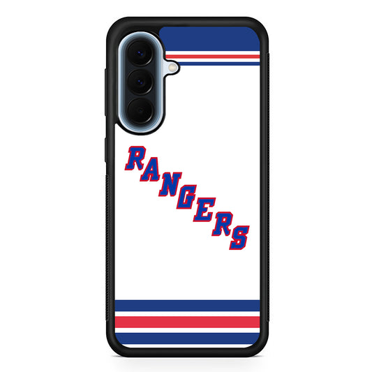 NHL New York Rangers White Samsung Galaxy A57 Case | Slim Samsung Galaxy A57 Protective Case
