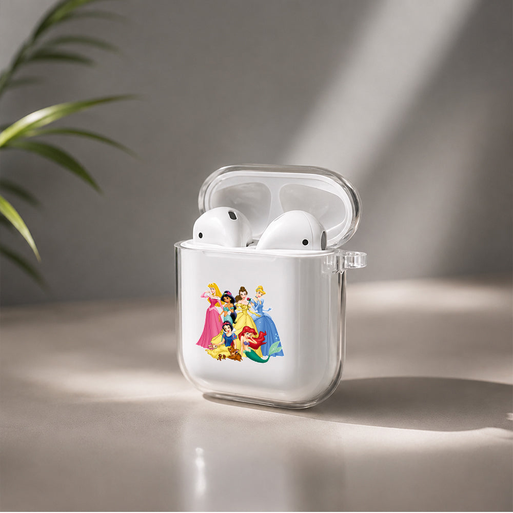 Disney Princess Protective Clear Case Cover For Apple Airpods | Soft Silicone AirPods 1 / 2 Case | Protective Cover
