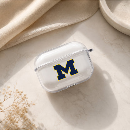Michigan Wolverines M Spirit Protective Apple AirPods Pro 3 Clear Case | Shockproof Cover