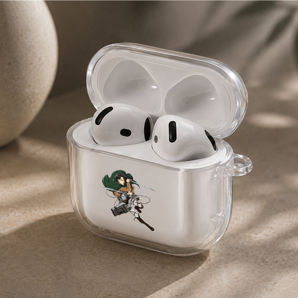 Captain Levi Composure Protective Apple Airpods 4 Clear Case - Durable Clear Protection