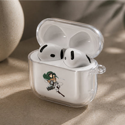 Captain Levi Composure Protective Apple Airpods 4 Clear Case - Durable Clear Protection