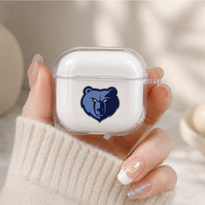 NBA Memphis Grizzlies Logo Protective Apple Airpods 4 Clear Case - Durable Clear Protection