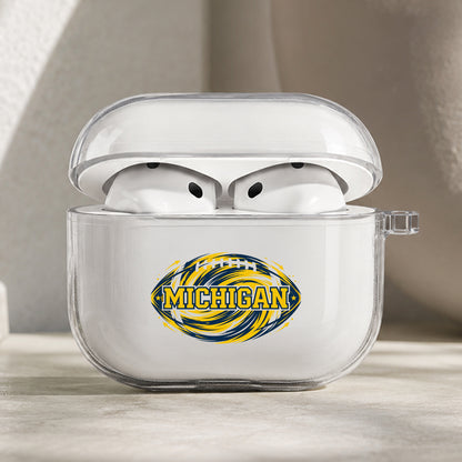 Michigan Football Pride Protective Apple AirPods Pro 3 Clear Case | Shockproof Cover