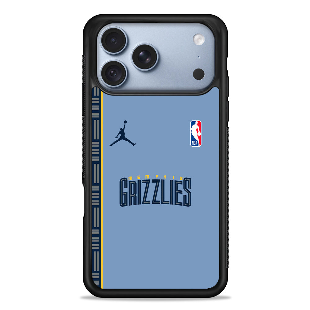 NBA Memphis Grizzlies Blue Jordan iPhone 18 Pro Case - iPhone 18 Pro Silicone Case