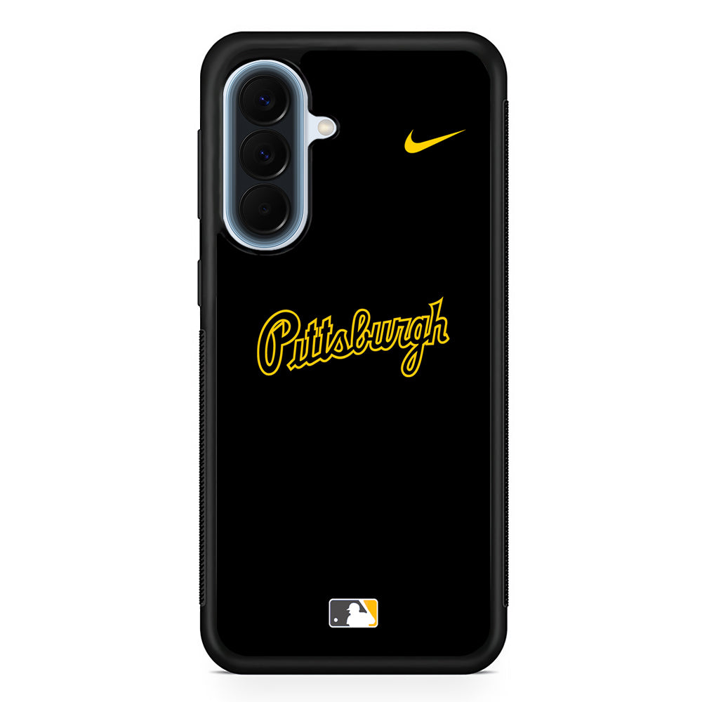 MLB Pittsburgh Pirates Black Nike Samsung Galaxy A57 Case | Slim Samsung Galaxy A57 Protective Case