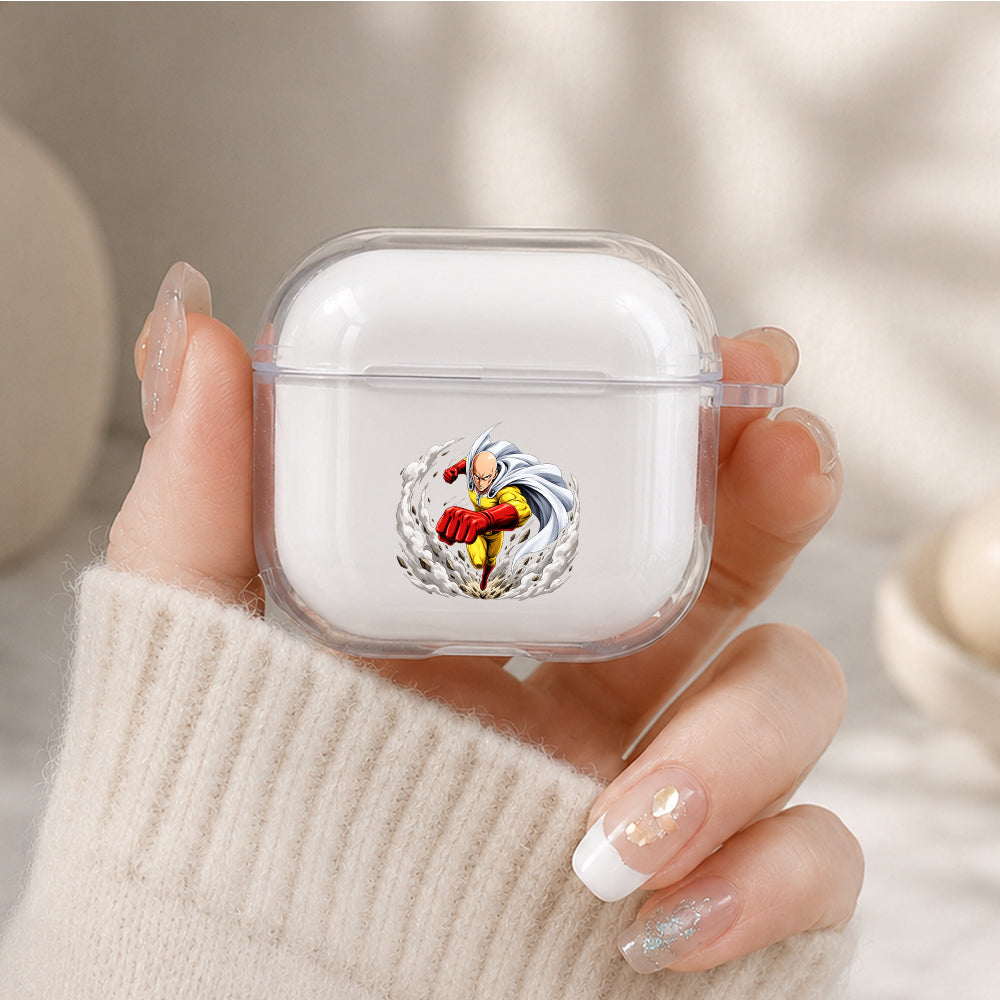 Saitama Ultimate One Punch Protective Apple Airpods 4 Clear Case - Durable Clear Protection