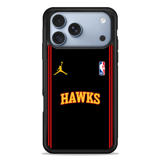 NBA Atlanta Hawks Black Jordan iPhone 18 Pro Case - iPhone 18 Pro Silicone Case