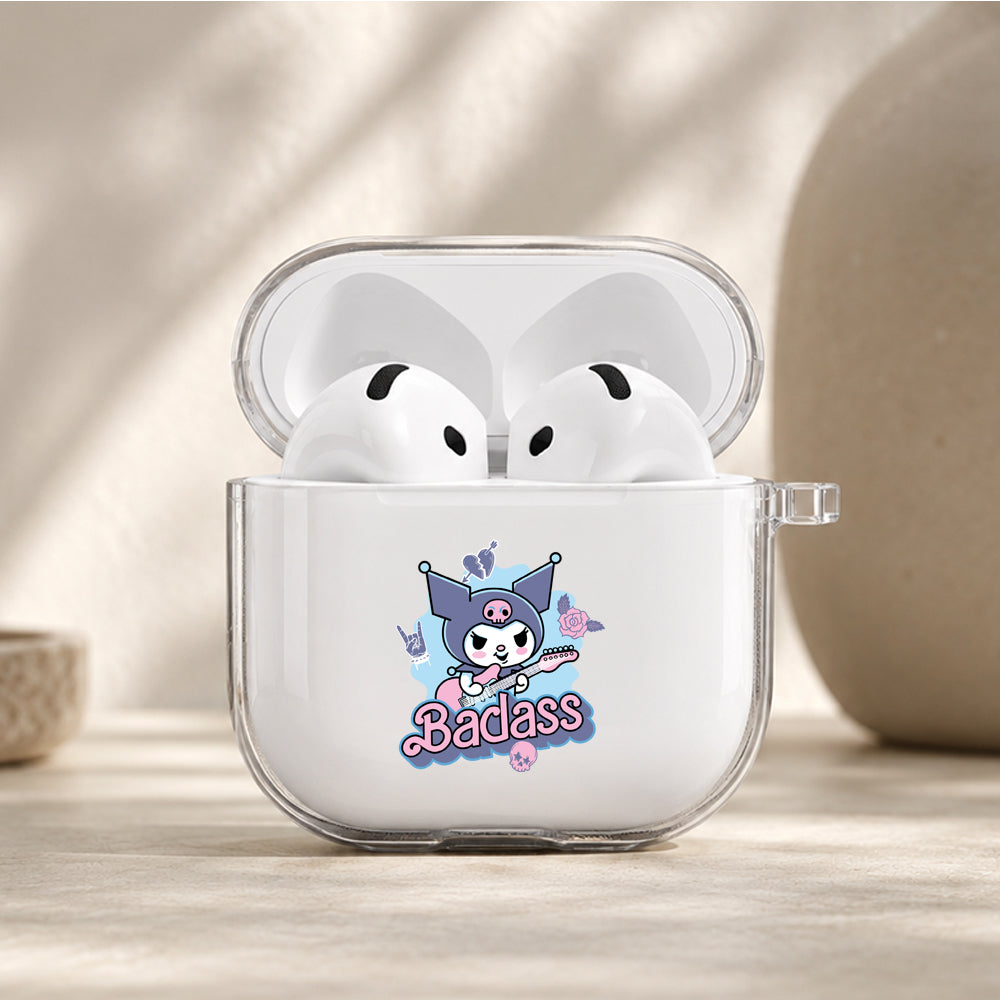 Kuromi The Badass Rocker Protective Apple Airpods 4 Clear Case - Durable Clear Protection