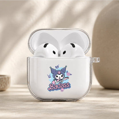 Kuromi The Badass Rocker Protective Apple Airpods 4 Clear Case - Durable Clear Protection