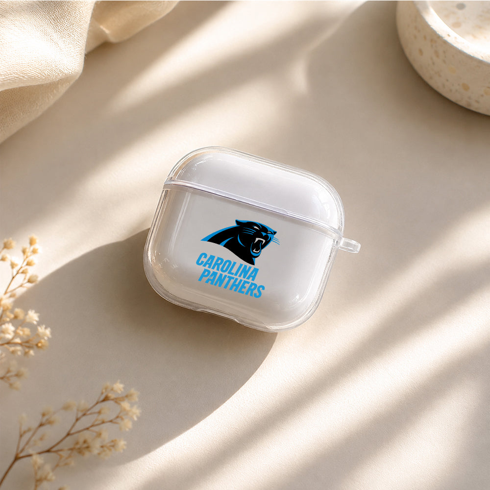 NFL Carolina Panthers Logo Protective Apple Airpods 4 Clear Case - Durable Clear Protection