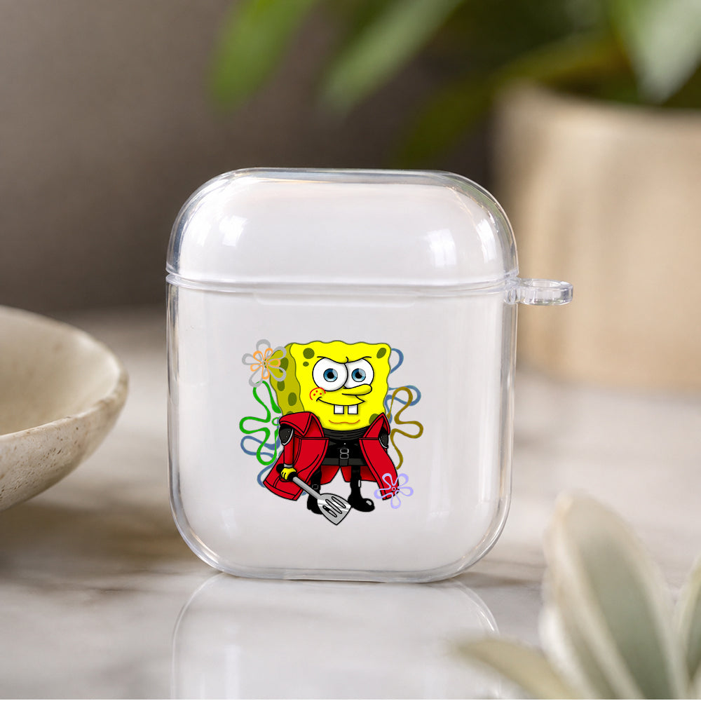 Spongebob Spatulaman Protective Clear Case Cover For Apple Airpods | Soft Silicone AirPods 1 / 2 Case | Protective Cover