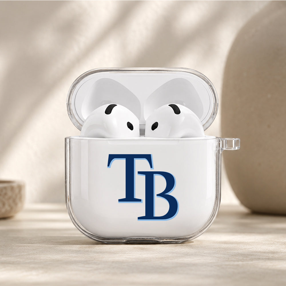 MLB Tampa Bay Rays Logo Protective Apple Airpods 4 Clear Case - Durable Clear Protection