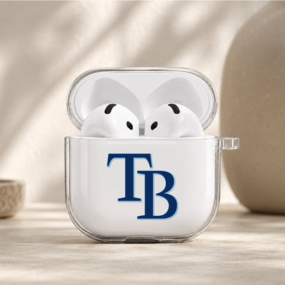MLB Tampa Bay Rays Logo Protective Apple Airpods 4 Clear Case - Durable Clear Protection