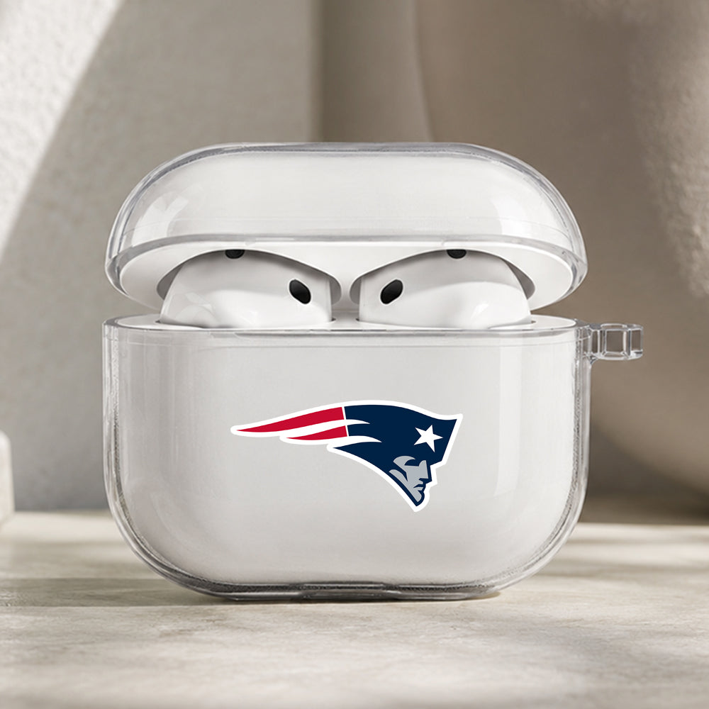 NFL New England Patriots Symbol Protective Apple AirPods Pro 3 Clear Case | Shockproof Cover
