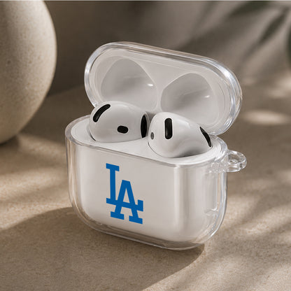 MLB Los Angeles Dodgers Logo Protective Apple Airpods 4 Clear Case - Durable Clear Protection