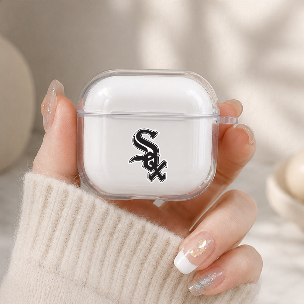 MLB Chicago White Sox Logo Protective Apple Airpods 4 Clear Case - Durable Clear Protection