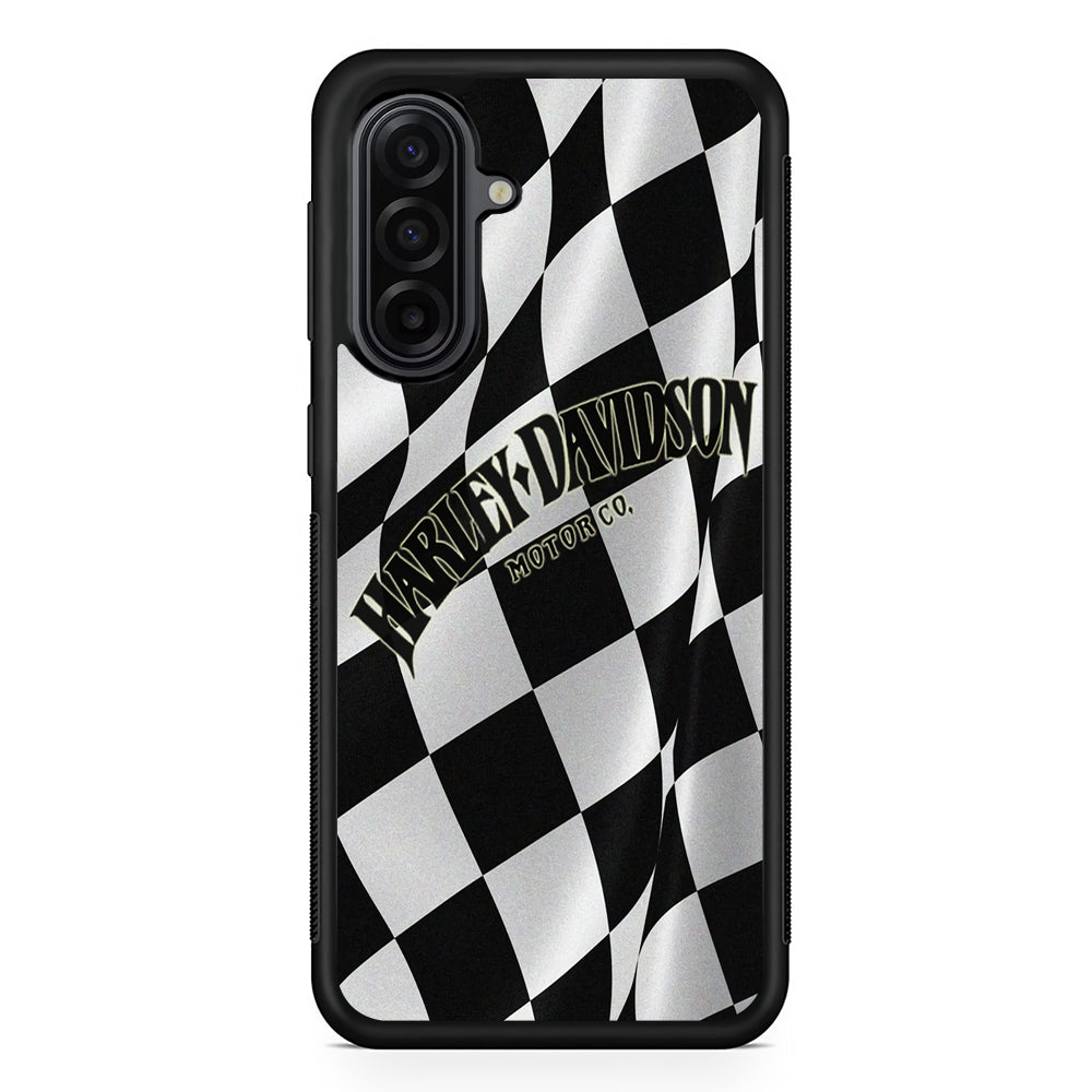 Harley Davidson Black White Flag Samsung Galaxy A17 Case | Durable Rubber Samsung Galaxy A17 Phone Case