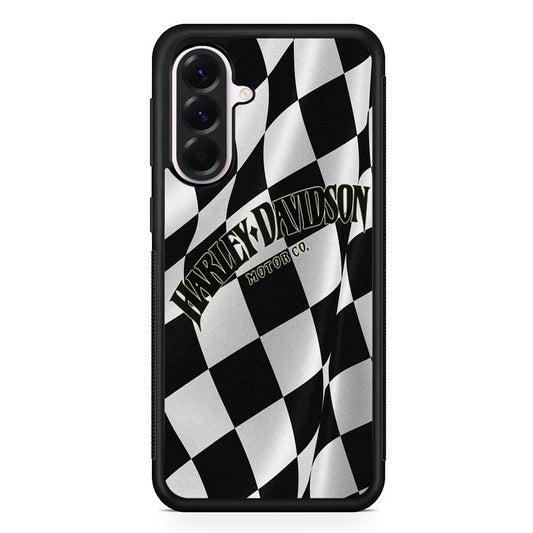 Harley Davidson Black White Flag Samsung Galaxy A56 Case | Samsung Galaxy A56 Protective Rubber Case
