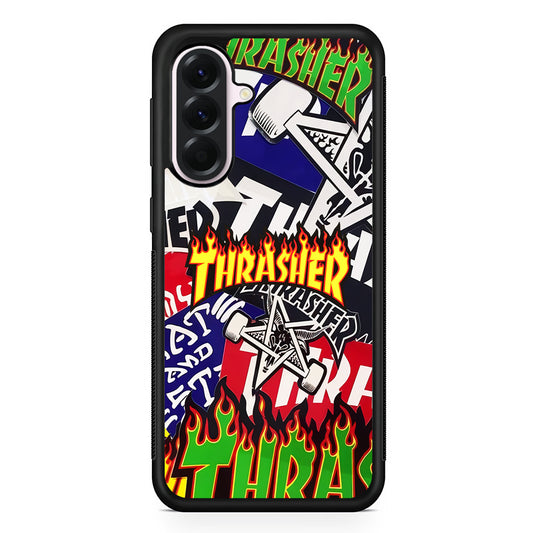 Thrasher Sticker Flat Samsung Galaxy A56 Case | Samsung Galaxy A56 Protective Rubber Case