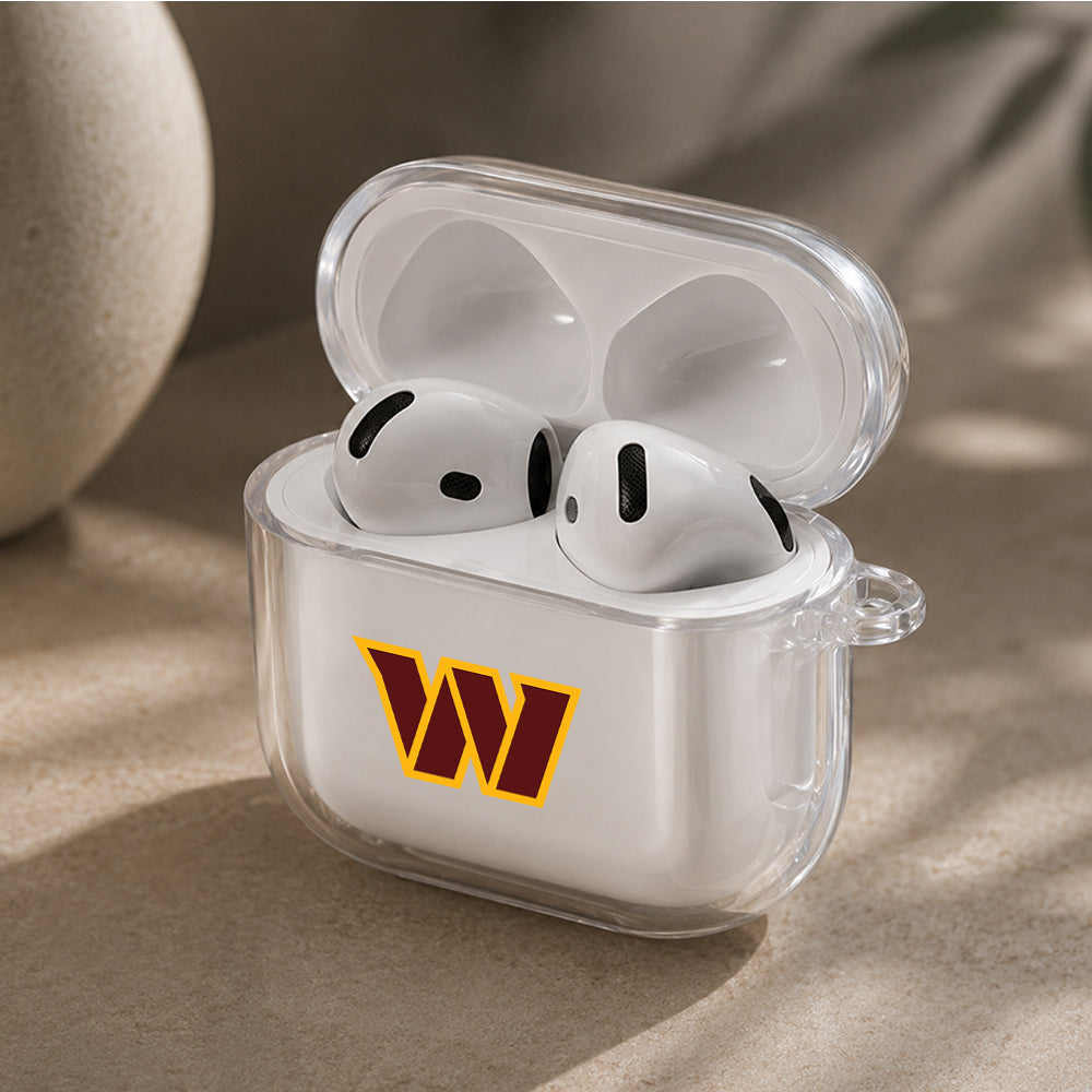 NFL Washington Commanders Logo Protective Apple Airpods 4 Clear Case - Durable Clear Protection