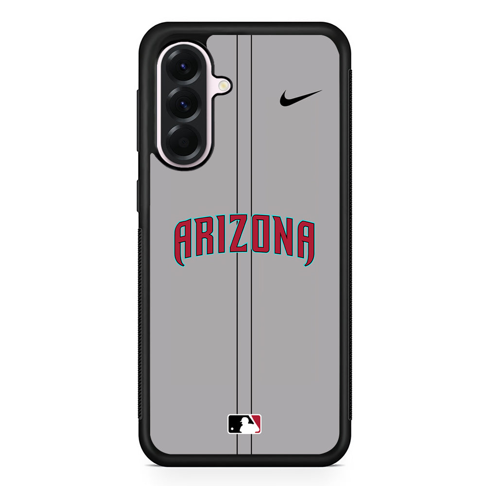 MLB Arizona Diamondbacks Gray Nike Samsung Galaxy A56 Case | Samsung Galaxy A56 Protective Rubber Case