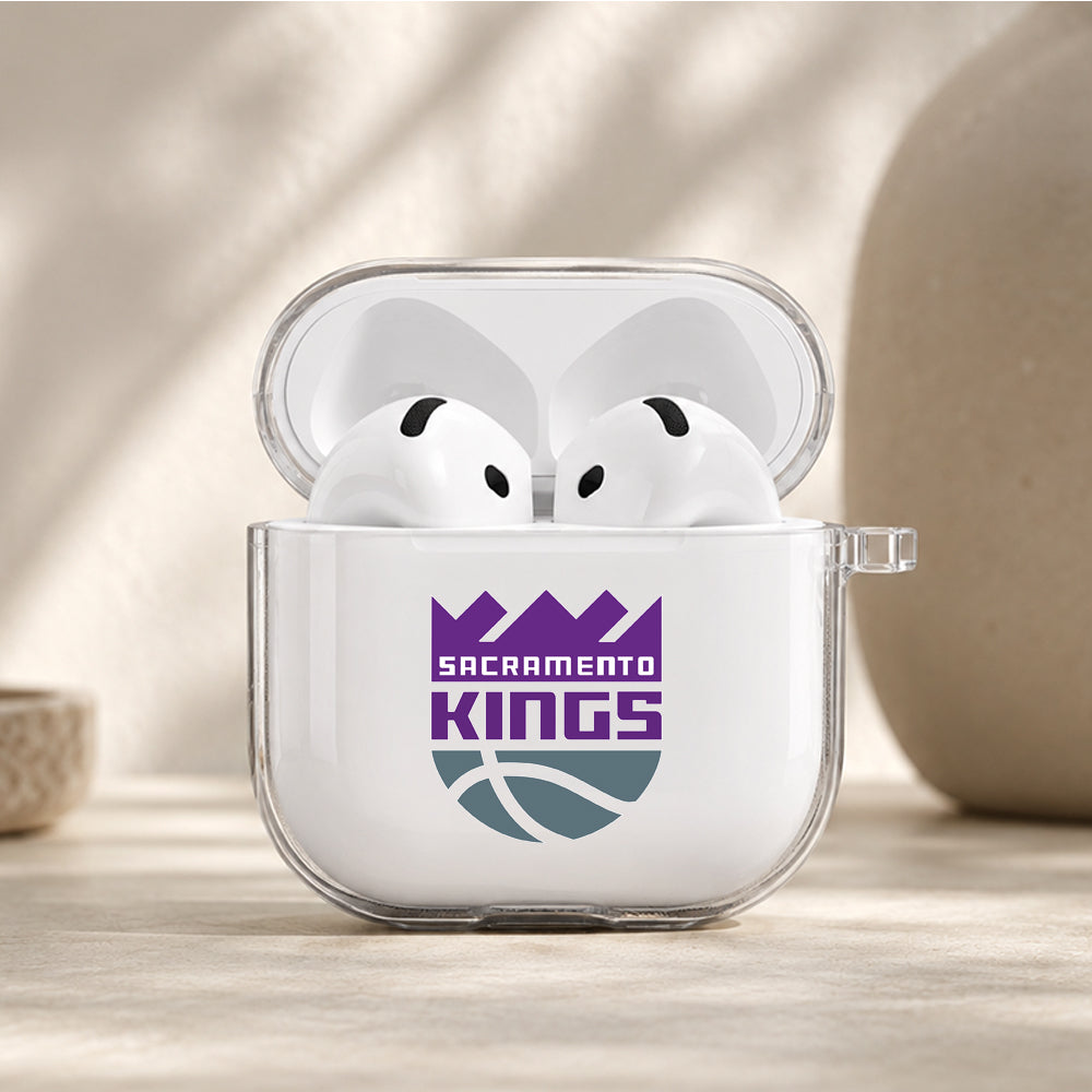 NBA Sacramento Kings Logo Protective Apple Airpods 4 Clear Case - Durable Clear Protection