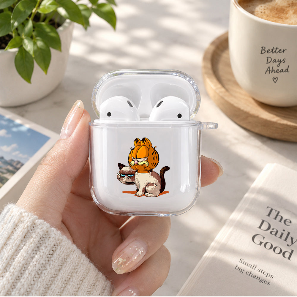Garfield Appier Fierce Protective Clear Case Cover For Apple Airpods | Soft Silicone AirPods 1 / 2 Case | Protective Cover
