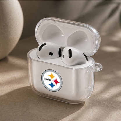 NFL Pittsburgh Steelers Logo Protective Apple Airpods 4 Clear Case - Durable Clear Protection