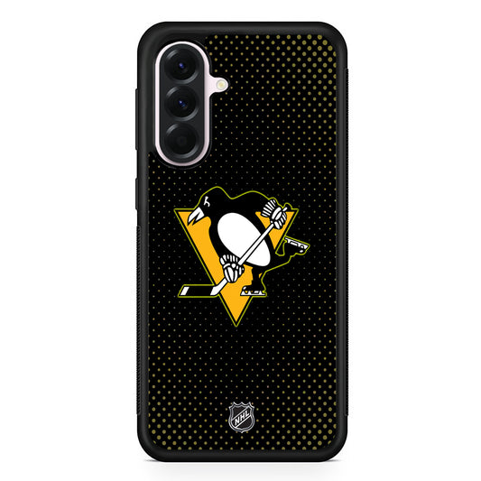 NHL Pittsburgh Penguins Dots Pattern Samsung Galaxy A56 Case | Samsung Galaxy A56 Protective Rubber Case