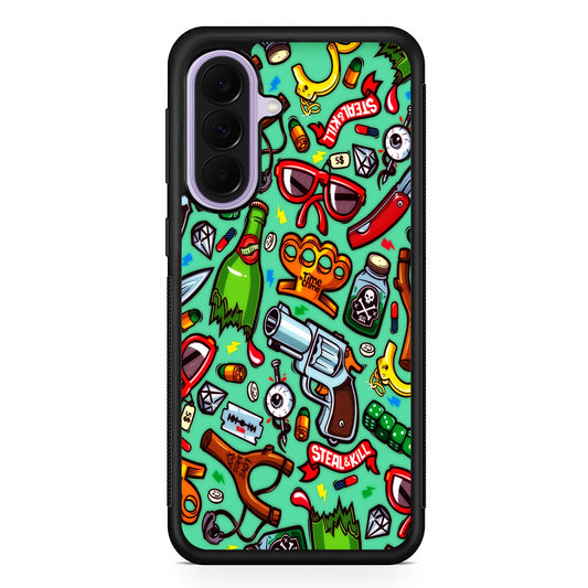 Doodle Sticker Bomb Samsung Galaxy A37 Case | Samsung Galaxy A37 Rubber Protective Case