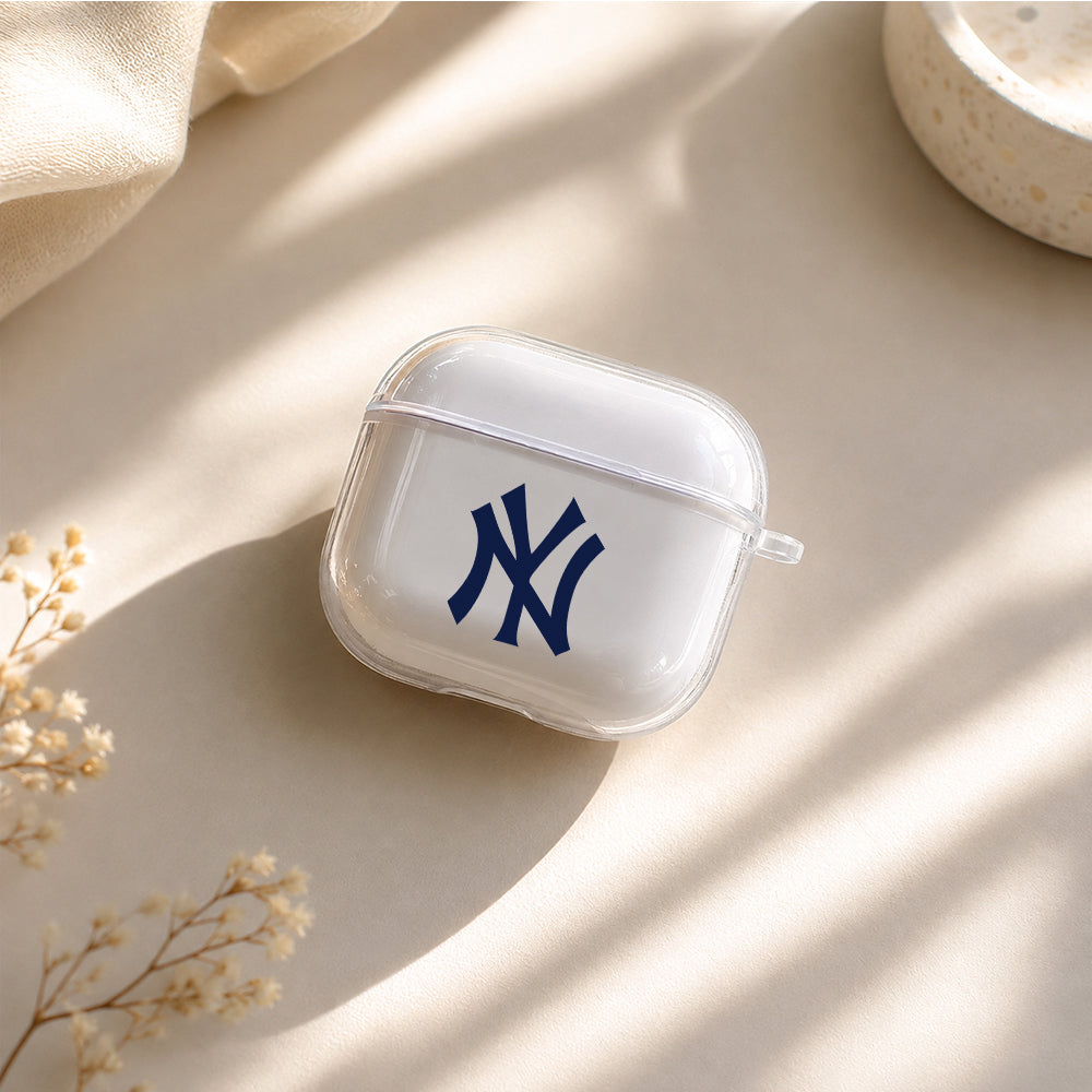 MLB New York Yankees Logo Protective Apple Airpods 4 Clear Case - Durable Clear Protection